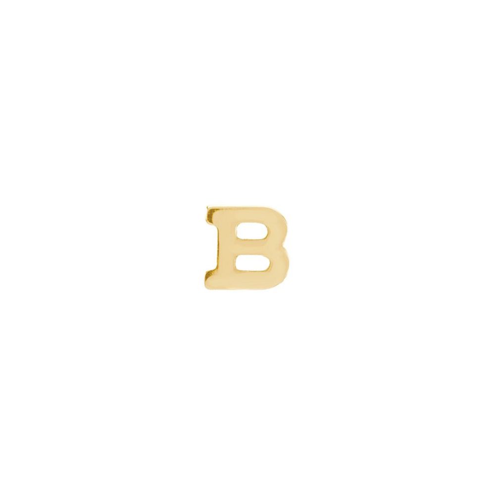 Semi-Polished 10k Yellow Gold Block Initial B Trim Finished Finding ...