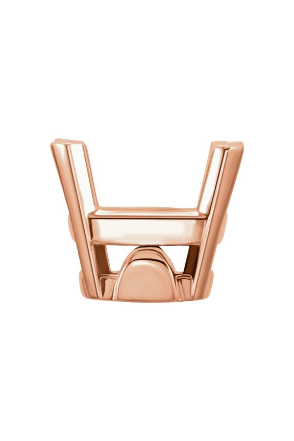 Semi-Polished 14k Rose Gold 10x8mm Emerald Cut 4-Prong Shank Setting with Solder Pads Setting Finding Fine Jewelry For Women Gifts For Her (Mounting Only, Not All Stones Included)