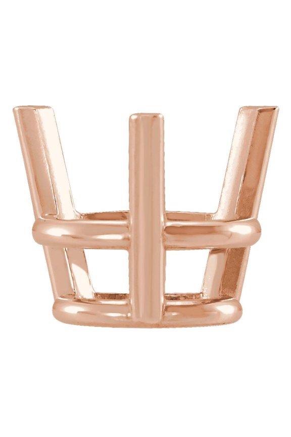 Semi-Polished 14k Rose Gold 3mm Round Shape 3-Prong Wire Basket Setting Finding Fine Jewelry For Women Gifts For Her (Mounting Only, Not All Stones Included)