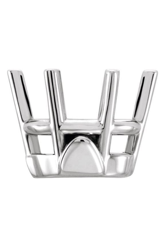 Semi-Polished 14k White Gold 14x10mm Oval Shape 6-Prong Wire Basket Shank Setting with Solder Pads Setting Finding Fine Jewelry For Women Gifts For Her (Mounting Only, Not All Stones Included)