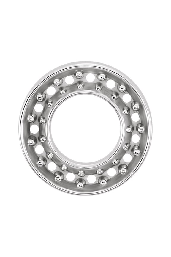 Semi-Polished 14k White Gold 15mm Round Shape Cluster Top For Bezel Accented Trim Finding Component Fine Jewelry For Women Gifts For Her (Mounting Only, Not All Stones Included)