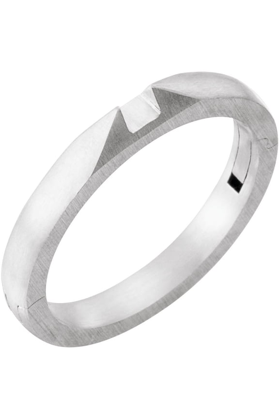 Semi-Polished 14k White Gold 2.7mm CLIQ Hinged Adjustable Shank Finding Fine Jewelry For Women Gifts For Her (Mounting Only, Not All Stones Included), Size 7.5