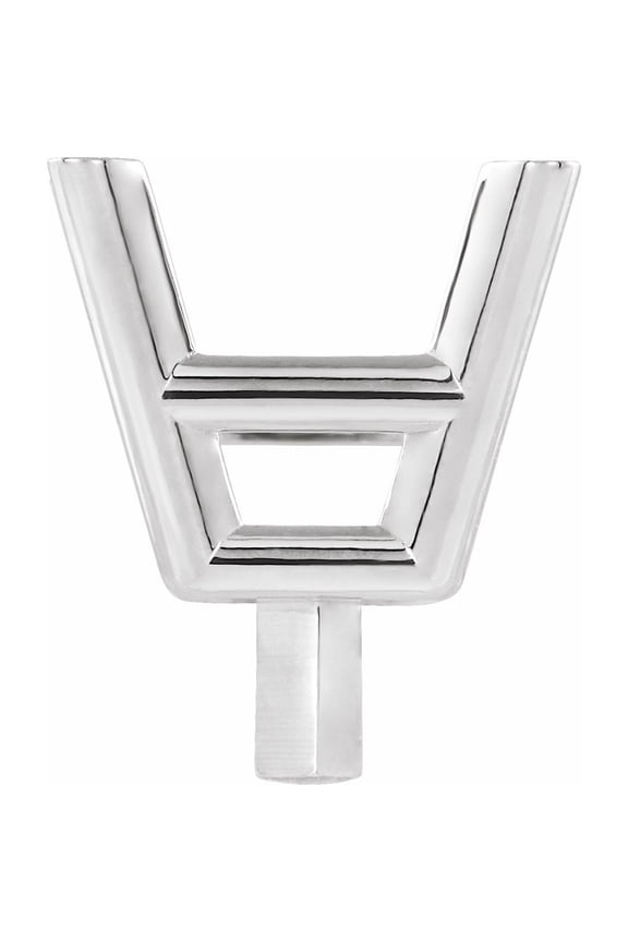 Semi-Polished 14k White Gold 5.5mm Square 4-Prong Wire Peg Setting Finding Fine Jewelry For Women Gifts For Her (Mounting Only, Not All Stones Included)