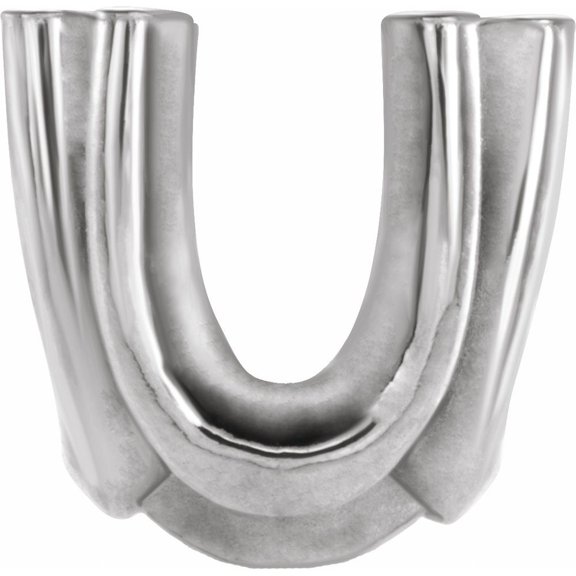 Semi-Polished 14k White Gold 8mm Round Shape U-Prong Solid Base Setting Finding Fine Jewelry For Women Gifts For Her (Mounting Only, Not All Stones Included)