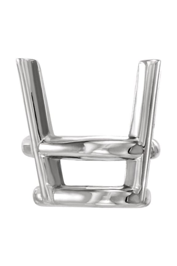 Semi-Polished 14k White Gold Heart Shape 4-Prong Wire Basket Setting Finding Fine Jewelry For Women Gifts For Her (Mounting Only, Not All Stones Included, 14x12mm)