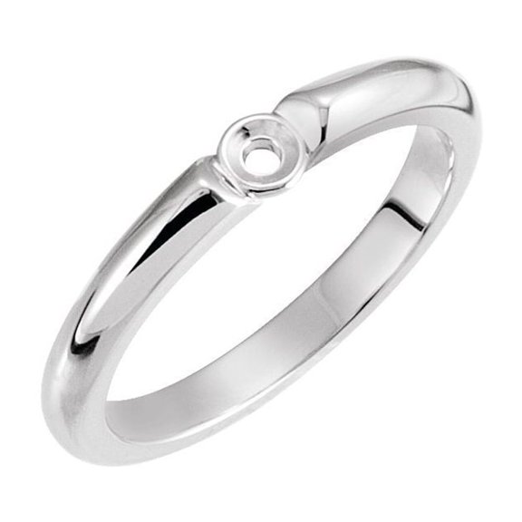 Semi-Polished 14k White Gold Peg Shank For 5.2mm 6-Prong Solstice Solitaire Setting Finding Fine Jewelry For Women Gifts For Her (Mounting Only, Not All Stones Included)