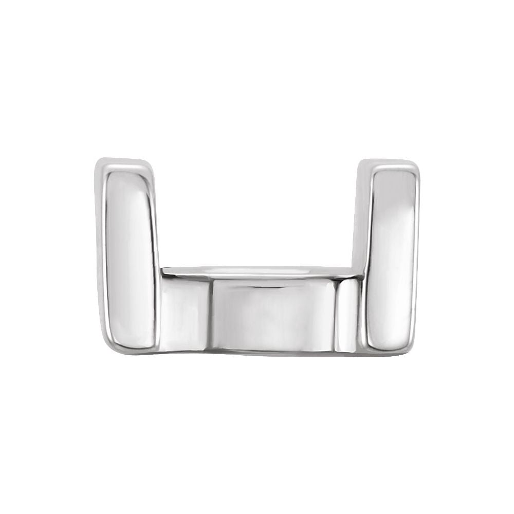 Notched Base Channel Semi-Polished 14k X1 White Gold 4.4mm Round Shape Pre-Notched Channel ...