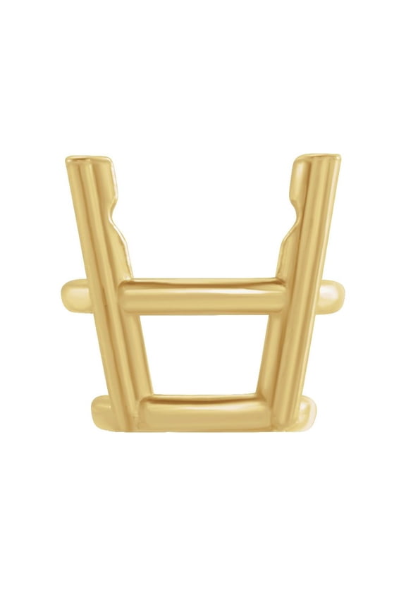 Semi-Polished 14k Yellow Gold 10.5mm Round Shape 4-Prong Pre-Notched Wire Basket Setting Finding Fine Jewelry For Women Gifts For Her (Mounting Only, Not All Stones Included)