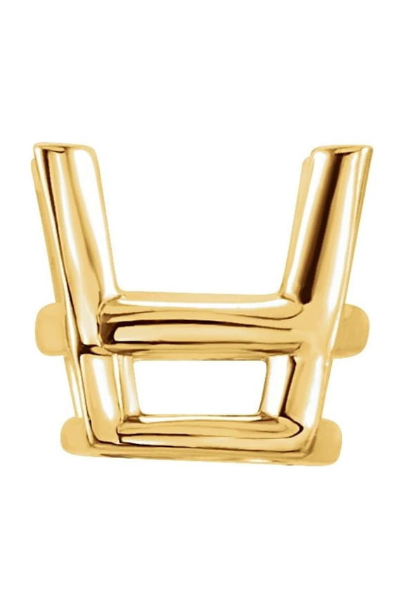 Semi-Polished 14k Yellow Gold 11mm Round Shape 4-Prong Wire Basket Setting Finding Fine Jewelry For Women Gifts For Her (Mounting Only, Not All Stones Included)