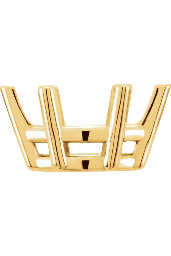 Semi-Polished 14k Yellow Gold 12x6mm Marquise Shape 6-Prong Wire Basket Setting Finding Fine Jewelry For Women Gifts For Her (Mounting Only, Not All Stones Included)