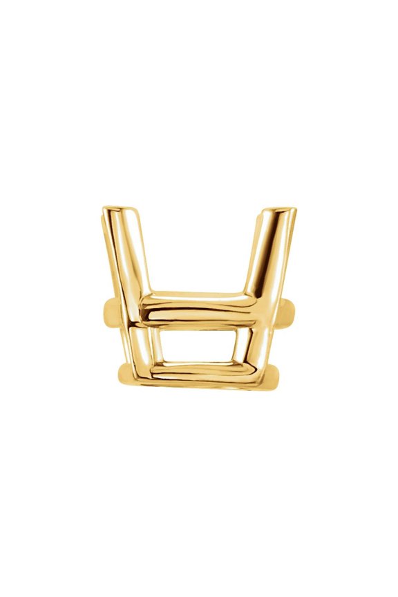 Semi-Polished 14k Yellow Gold 4mm Round Shape 4-Prong Wire Basket Setting Finding Fine Jewelry For Women Gifts For Her (Mounting Only, Not All Stones Included)