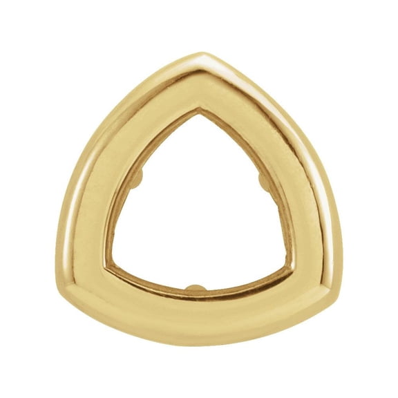 Semi-Polished 14k Yellow Gold 6mm Trillion Triangle Shape Back-Set Bezel Setting Finding Fine Jewelry For Women Gifts For Her (Mounting Only, Not All Stones Included)