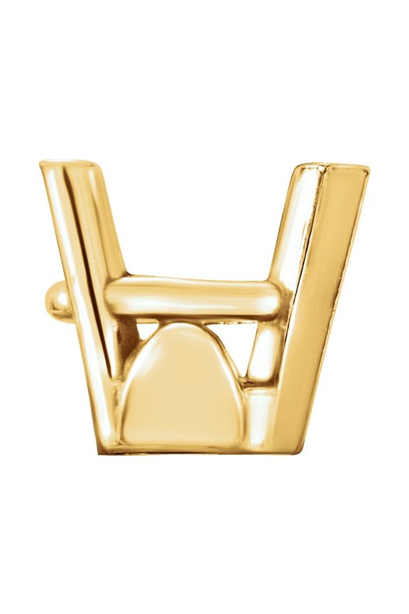 Semi-Polished 14k Yellow Gold 6x4mm Pear Shape 3-Prong V-End Shank Setting with Solder Pads Setting Finding Fine Jewelry For Women Gifts For Her (Mounting Only, Not All Stones Included)