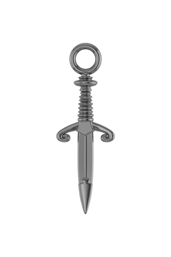 Semi-Polished 14k Yellow Gold Dagger Dangle Link Finished Finding Component Fine Jewelry For Women Gifts For Her (Mounting Only, Not All Stones Included, 13.2x4.5mm)