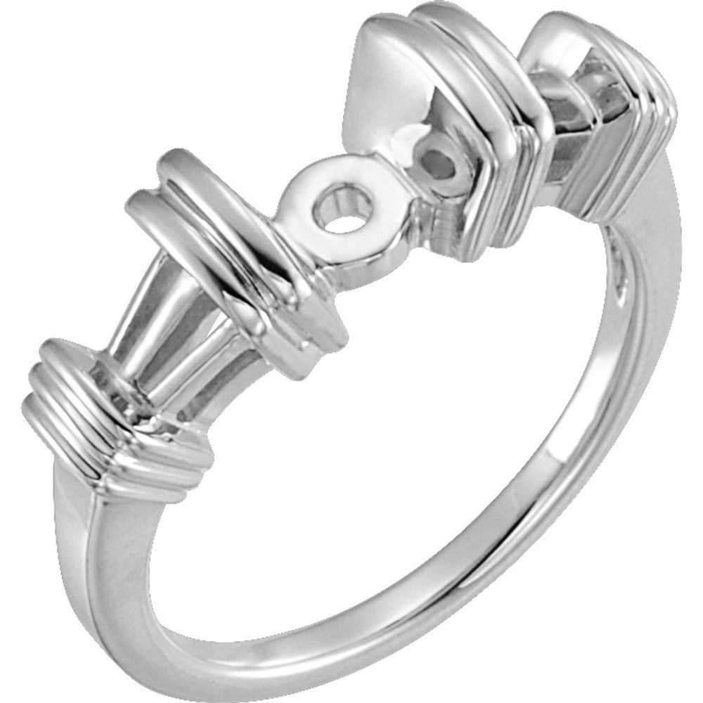 Ring Without R Semi-Polished 18k Palladium White Gold (No Nickel) Bridal Wedding ...