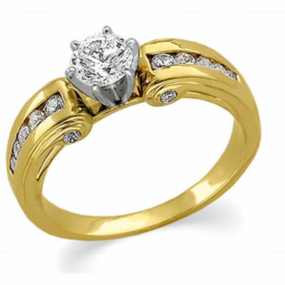 Ring Without Color Semi-Polished 18k Palladium White Gold (No Nickel) Channel-Set Peg ...