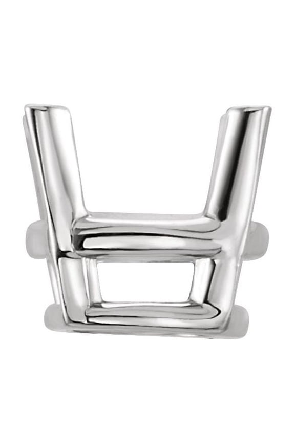 Semi-Polished 18k White Gold 12-12.5mm Round Shape 4-Prong Wire Basket Setting Finding Fine Jewelry For Women Gifts For Her (Mounting Only, Not All Stones Included)