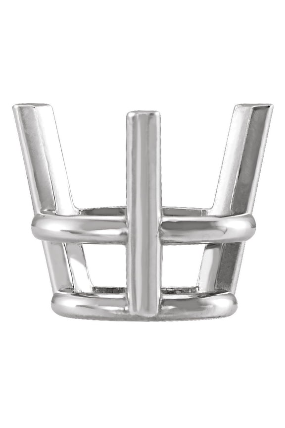 Semi-Polished 18k White Gold 8mm Round Shape 3-Prong Wire Basket Setting Finding Fine Jewelry For Women Gifts For Her (Mounting Only, Not All Stones Included)