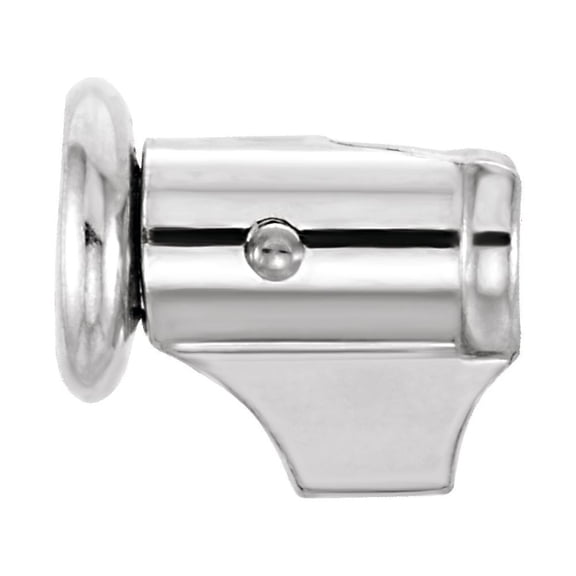 Semi-Polished 18k White Gold Safety Catch For Brooch Finished Finding Accessory Component Fine Jewelry For Women Gifts For Her (Mounting Only, Not All Stones Included, 5.2x4mm)