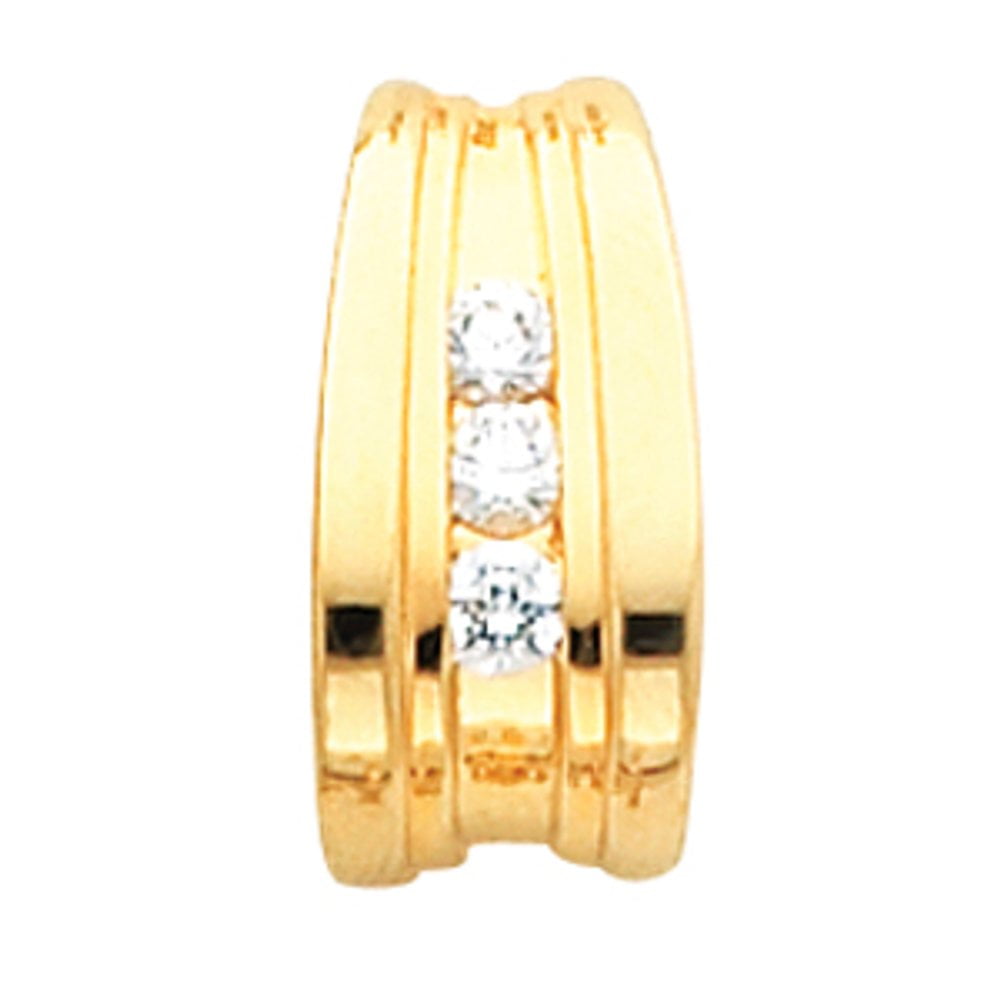 RYAN JONATHAN FINE JEWELRY Semi-Polished 18k Yellow Gold 3-Stone Drop Dangle Earring Mounting Fine Jewelry For Women Gifts For Her (Only One Piece Sold, Not the Pair, Mounting Only, Not All Stones Included)