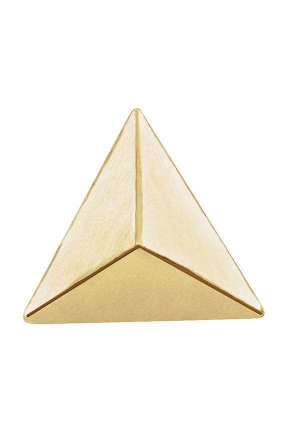 Semi-Polished 18k Yellow Gold Trillion Triangle Shape Pyramid Metal Trim Finished Finding Component Fine Jewelry For Women Gifts For Her