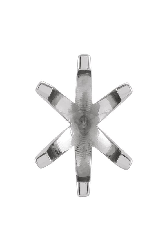 Semi-Polished Platinum 11x9mm Oval Shape 6-Prong Shank Setting Finding Fine Jewelry For Women Gifts For Her (Mounting Only, Not All Stones Included)