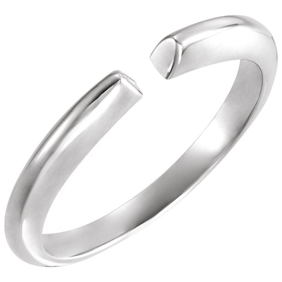 Semi-Polished Platinum 4.5mm Span Half Round Shape Flat End Open Shank Finding Fine Jewelry For Women Gifts For Her (Mounting Only, Not All Stones Included)