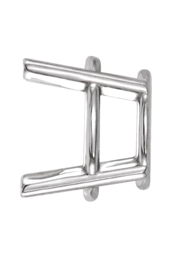 Semi-Polished Platinum 4mm Round Shape 4-Prong Basket-Set Earring Finding Setting Fine Jewelry For Women Gifts For Her (Mounting Only, Not All Stones Included)