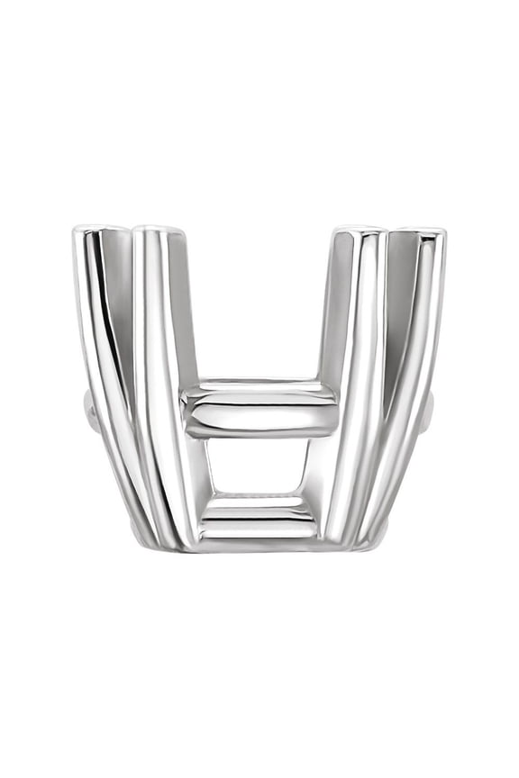 Semi-Polished Platinum 5.5mm Round Shape 4-Prong Split Basket Setting Finding Fine Jewelry For Women Gifts For Her (Mounting Only, Not All Stones Included)