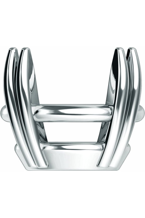 Semi-Polished Platinum 7.5mm Round Shape 4-Prong Double-Claw Basket Setting Finding Fine Jewelry For Women Gifts For Her (Mounting Only, Not All Stones Included)