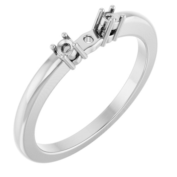 Semi-Polished Sterling Silver 2mm Round Shape Side-Stone Peg Accented Shank Finding Fine Jewelry For Women Gifts For Her (Mounting Only, Not All Stones Included)