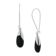 ROBERT LEE MORRIS Semi-Precious Black Bead Long Drop Earrings