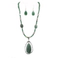 thumbnail image 1 of Semi-Precious Stone Necklace & Earrings Set - Green - NE-WS0738ASAVE, 1 of 2