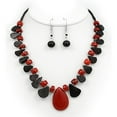 thumbnail image 1 of Semi Precious Stone Necklace & Earrings Set - Onyx - NE-WS0846RDONX, 1 of 1