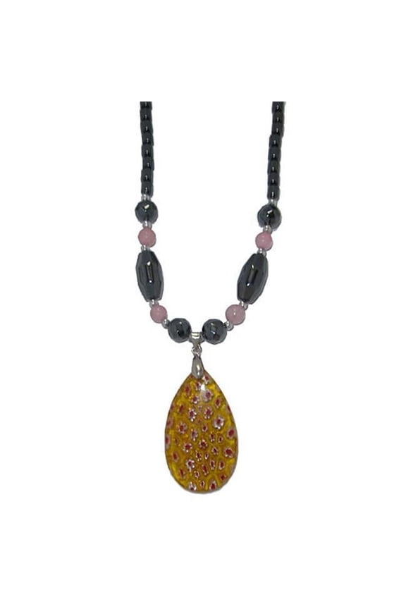 Semi Precious Stone Necklace in Hematite