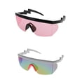 thumbnail image 1 of Semi Rimless Goggle Style Retro Rainbow Mirrored Lens ZigZag Sunglasses, 1 of 18