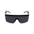 thumbnail image 1 of Semi Rimless Goggle Style Retro Rainbow Mirrored Lens ZigZag Sunglasses, 1 of 18