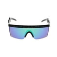 thumbnail image 1 of Semi Rimless Goggle Style Retro Rainbow Mirrored Lens ZigZag Sunglasses, 1 of 18