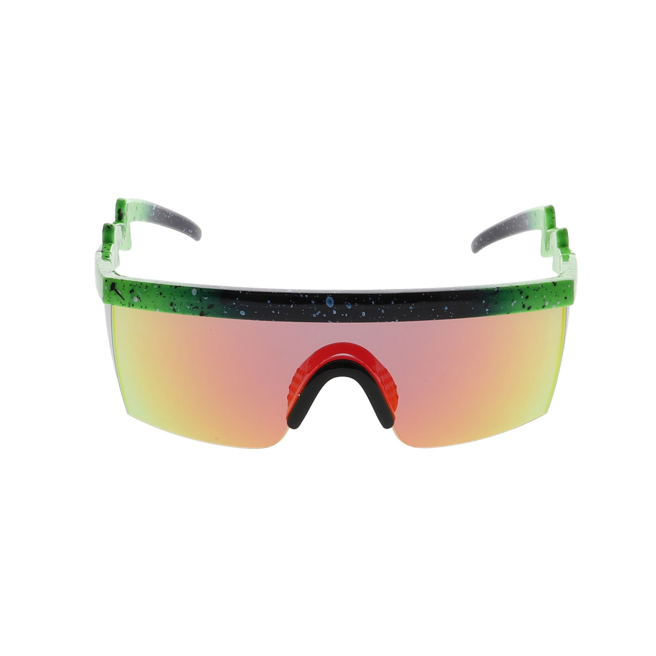 Semi Rimless Goggle Style Retro Rainbow Mirrored Lens ZigZag  display picture 3