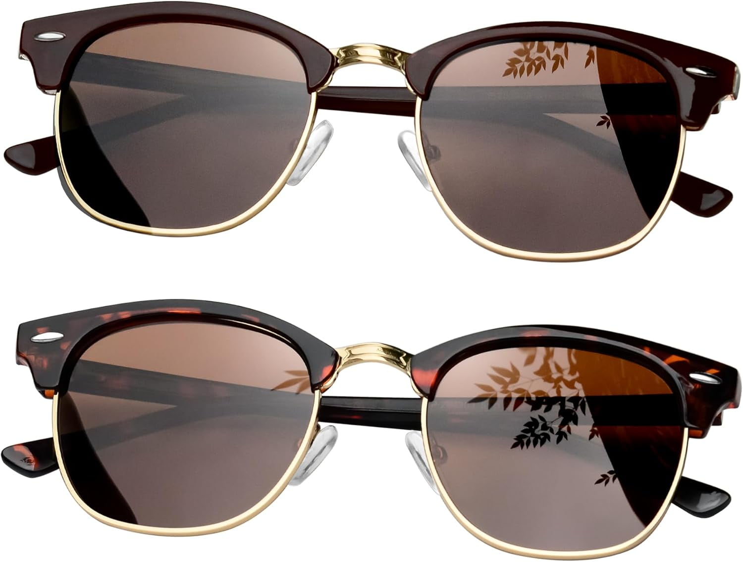 VIA LEECA Semi-Rimless Polarized Sunglasses – Classic Half Frame Driving Glasses With 100% UV Block For Men & Women - View #9