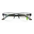 thumbnail image 1 of Semi-Rimless Rectangular Progressive Multifocal Reading Glasses - Half Power On Top Reader CR12 +1.50, 1 of 4