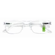 Semi-Rimless Rectangular Progressive Multifocal Reading Glasses - Half Power On Top Reader CR12 +2.00