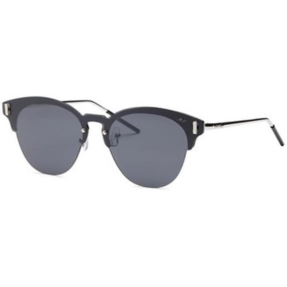 Semi-Rimless Round Style Sunglasses, Black