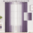 thumbnail image 1 of Semi Sheer Curtains 84 inch Long Ombre Sheer Curtains - Faux Linen Semi Voile Gradient Tab Top Curtains for Bedroom and Living Room, Set of 2 Window Curtain Panels, Purple, 1 of 6