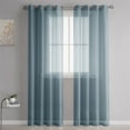 thumbnail image 1 of Semi Sheer Curtains, Czzoypi Linen Light Filtering Grommet Curtains, 98 Inch Long Semi Transparent Window Drapes for Bedroom Living Room Machine Washable, Navy, 1 of 7