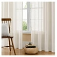 thumbnail image 1 of Semi Sheer Curtains for Living Room, Linen Curtains 96 Inch Length 2 Panels Set for Bedroom ，White Curtains 96 Inches Long Rod Pockets Back Tab (96" L x 100" W), 1 of 7