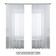 thumbnail image 1 of Semi-Sheer Curtains Rod Pocket Room Darkening Curtains for Living Room/Bedroom Set of 2 Panels (39'' W x 78'' L, White), 1 of 8
