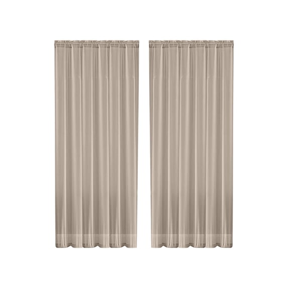 Semi Sheer Curtains Solid Color Double-Thread Polyester Gauze Curtain, Semi-Transparent Curtain Rod, Pocket-Style Semi-Transparent Curtain Sheer Curtains with Lights