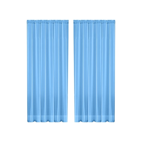 Semi Sheer Curtains Solid Color Double-Thread Polyester Gauze Curtain, Semi-Transparent Curtain Rod, Pocket-Style Semi-Transparent Curtain Sheer Curtains with Lights