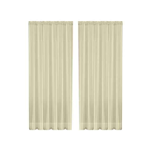 Semi Sheer Curtains Solid Color Double-Thread Polyester Gauze Curtain, Semi-Transparent Curtain Rod, Pocket-Style Semi-Transparent Curtain Sheer Curtains with Lights